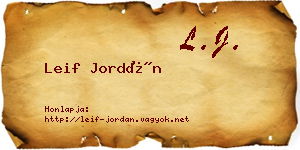 Leif Jordán névjegykártya